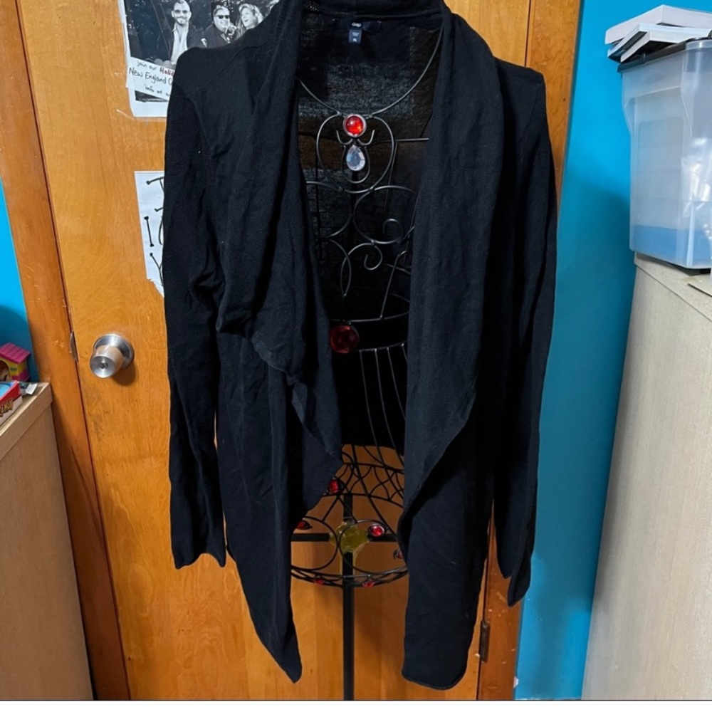 Gap open front cardigan sweater black size xl